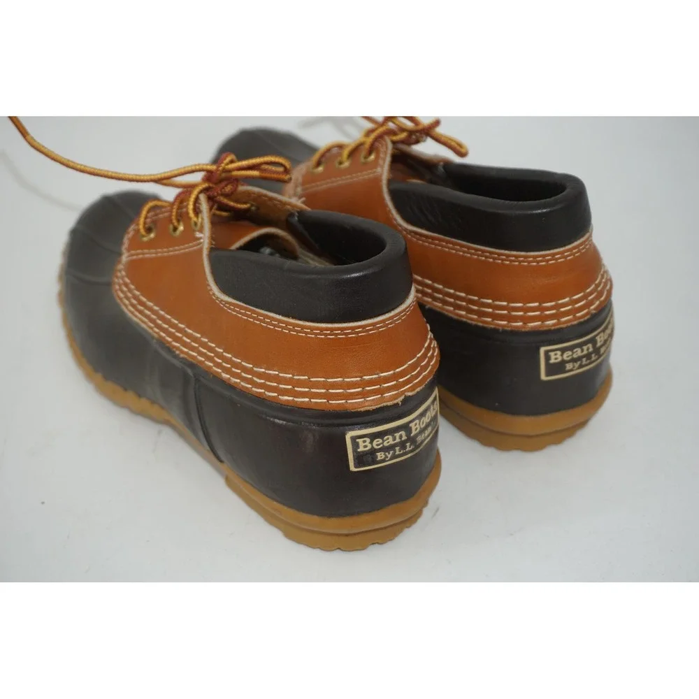 L.L. Bean Bean Boots Brown Leather Duck Rain Boots Waterproof Men's Size 9 USA